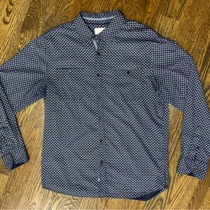 Alexander Julian Men's Navy &‎ Blue Geometric Button-Up Size M
